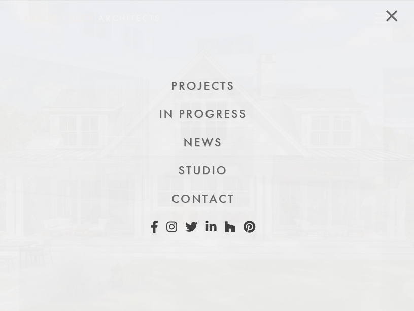 Mobile navigation style view website - jlaarchitects.com &copy; by eBree Web Design