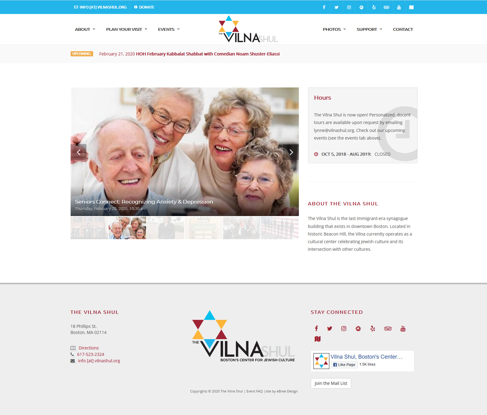 View Vilna Shul Jewish Cultural Center website